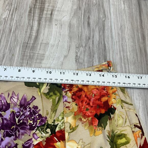 Talbots Women’s 10 Floral Midi Skirt Silk Wool Blend A-Line Lined Zip - Picture 6 of 9